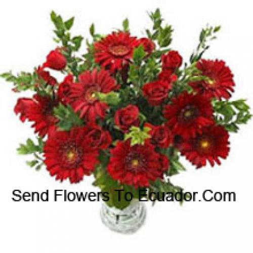 Cute Roses and Gerberas in Vase